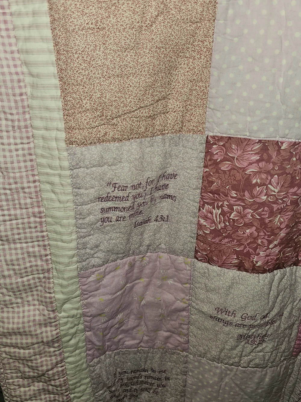 Handmade Pink Patchwork Baby Quilt